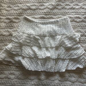 Elegant White Lace Tiered Skirt
